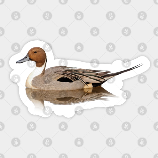 Reflections of a Northern Pintail Duck Sticker by walkswithnature